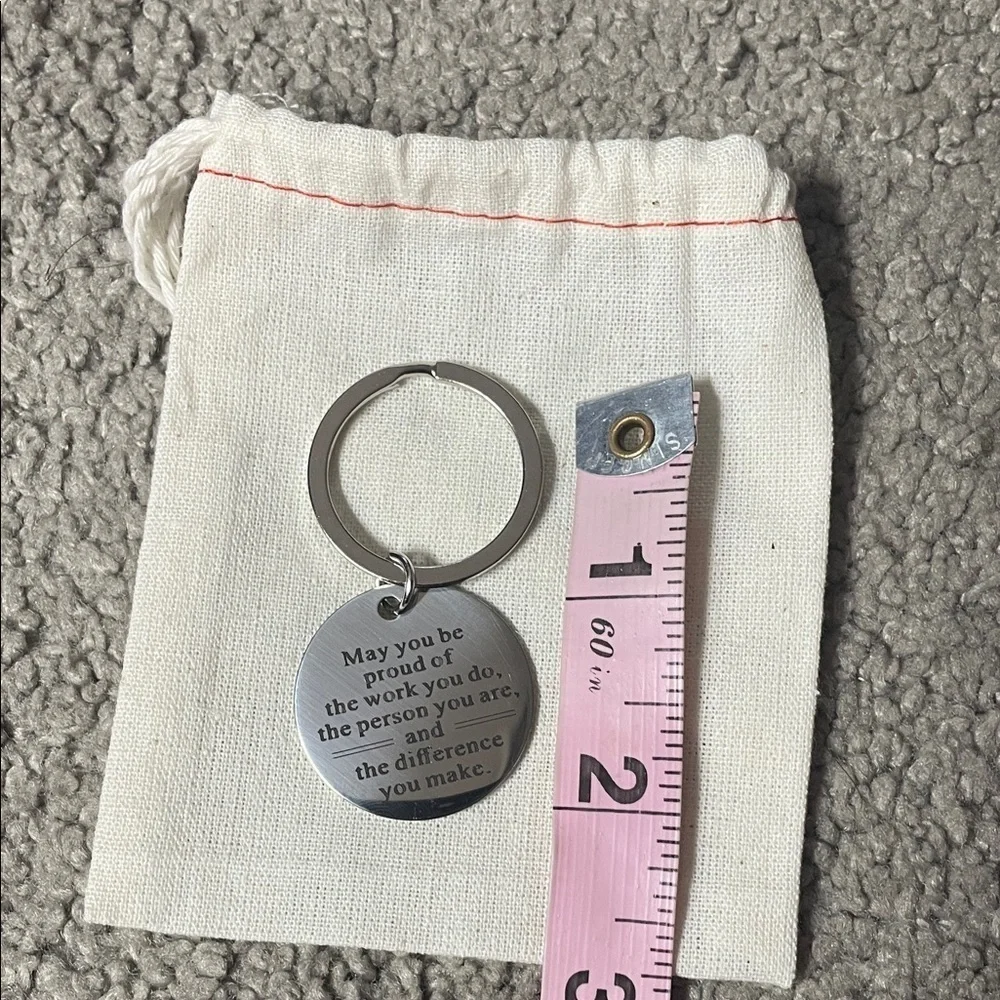 Inspirational Silver Round Keychain NWOT